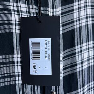 The Kooples Monochrome Checkered Shirt with Skull Snap Buttons